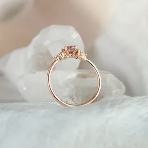 Pink lab grown diamond and natural diamond engagement ring EDDY Thumbnail