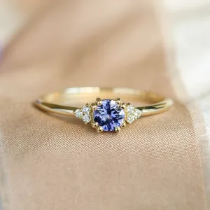 Gold ring with tanzanite and natural diamonds MONNYS Thumbnail