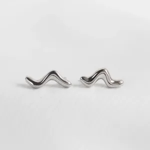 Minimalist gold earrings waves MIGNON Thumbnail