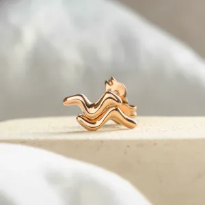 Minimalist gold earrings waves MIGNON Thumbnail