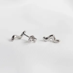 Minimalist gold earrings waves MIGNON Thumbnail