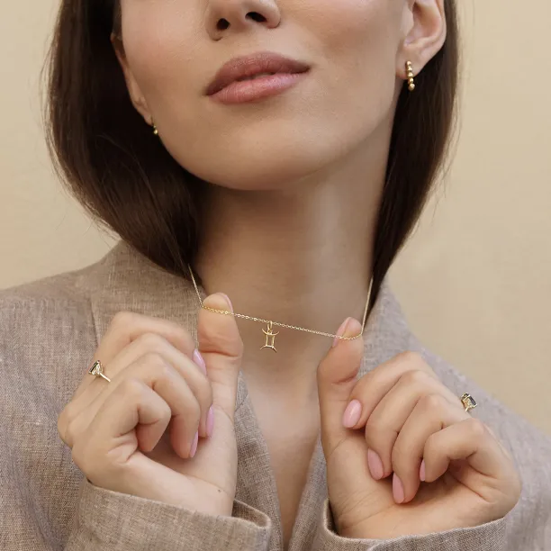 Minimalist gold diamond earrings CHANTAL Image