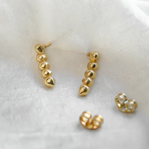 Minimalist gold diamond earrings CHANTAL Image