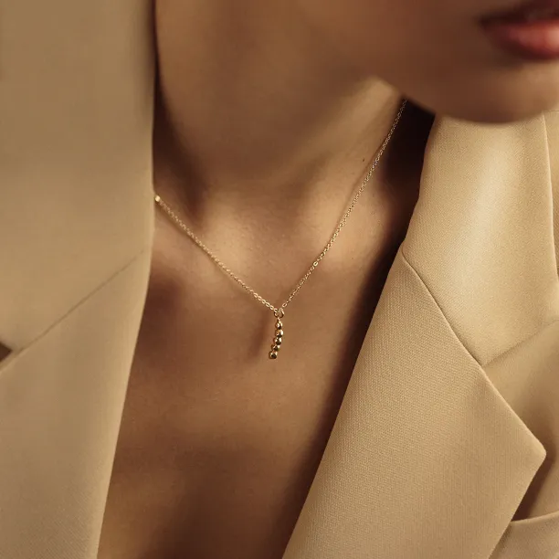 Minimalist gold necklace with diamond CORINNE Image