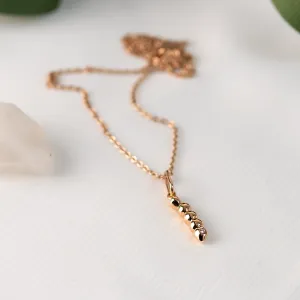 Minimalist gold necklace with diamond CORINNE Thumbnail