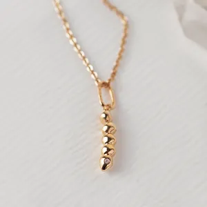 Minimalist gold necklace with diamond CORINNE