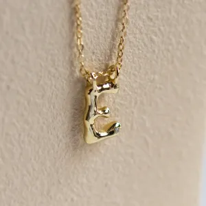 Gold letter pendant with diamond JEAN Thumbnail