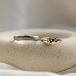 Black rhodium and black diamond wedding rings DUE Thumbnail
