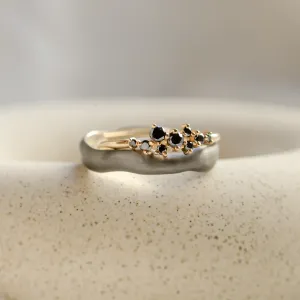 Black rhodium and black diamond wedding rings DUE Thumbnail