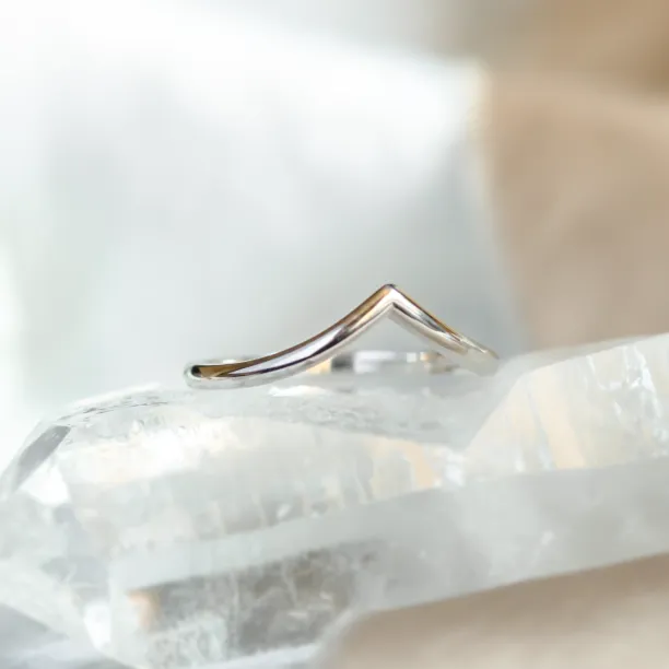 Craved minimalist gold ring VENUS Image