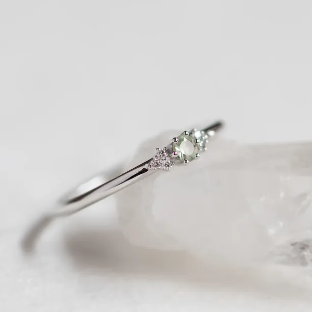 Minimalist sapphire and diamond ring SABINE Image