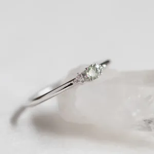 Minimalist sapphire and diamond ring SABINE Thumbnail