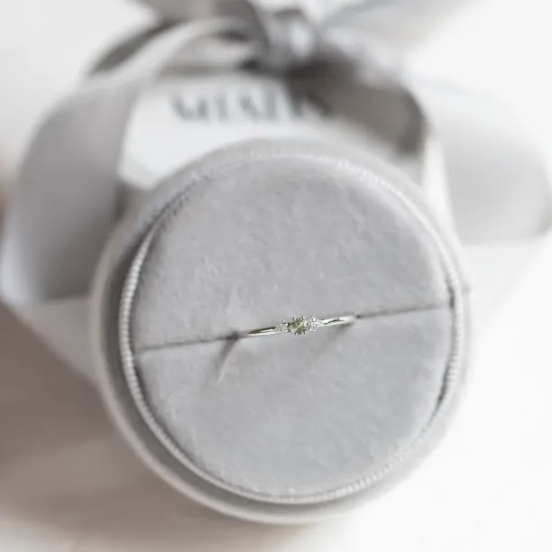 Minimalist sapphire and diamond ring SABINE Image