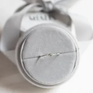 Minimalist sapphire and diamond ring SABINE Thumbnail