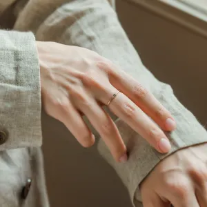 Minimalist sapphire and diamond ring SABINE Thumbnail