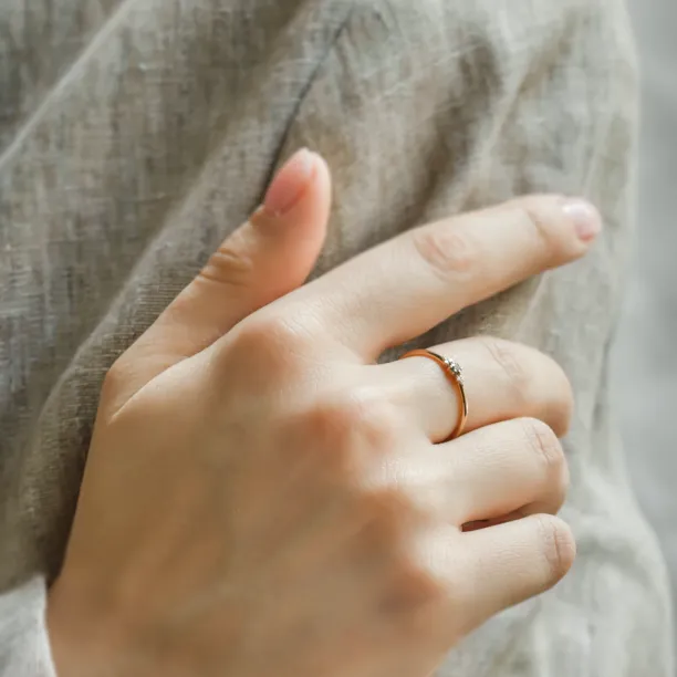 Minimalist sapphire and diamond ring SABINE Image