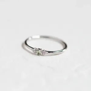 Minimalist sapphire and diamond ring SABINE Thumbnail