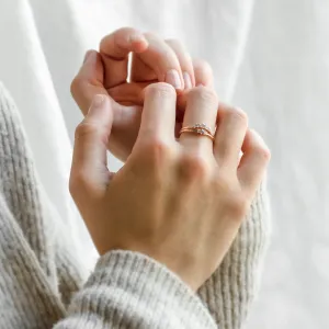 Minimalist pink sapphire and diamond ring LETIZIA Thumbnail