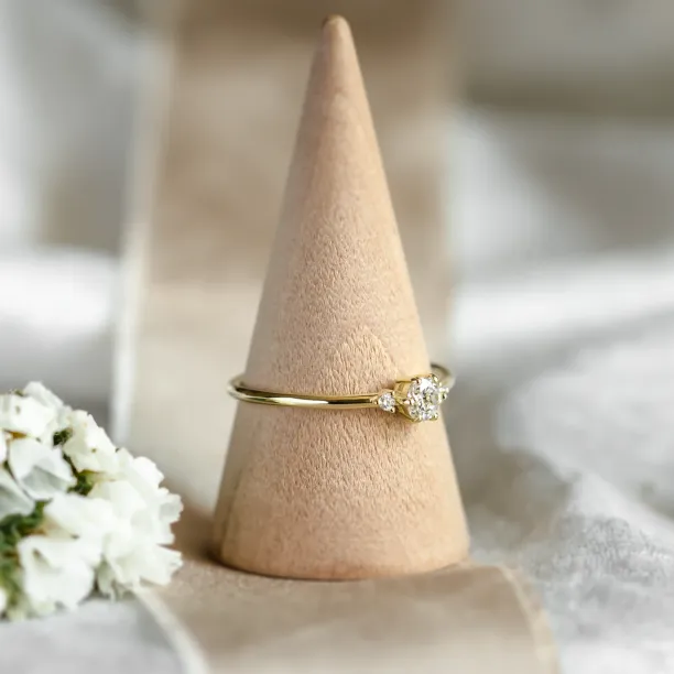 Gold engagement ring with diamonds ALICIA Image