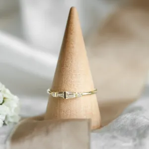 Unique tapered baguette moissanite ring  LUMI Thumbnail