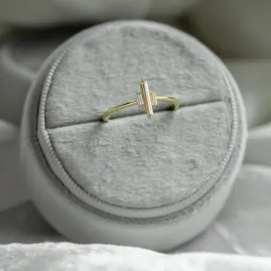 Unique baguette moissanite engagement ring THEA Thumbnail