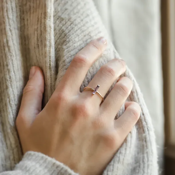 Minimalist amethyst ring NYX Image