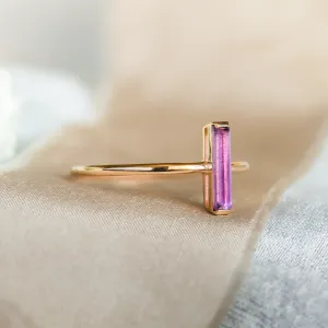 Minimalist amethyst ring NYX Thumbnail