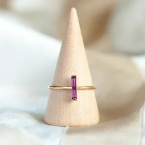 Minimalist amethyst ring NYX Thumbnail