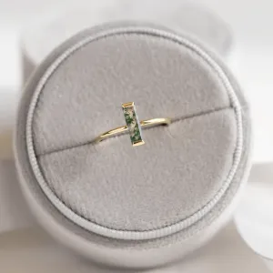 Minimalist moss agate ring HERMIONE Thumbnail