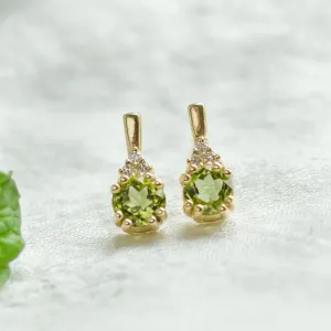 Peridot and diamond gold earrings VERDE Thumbnail