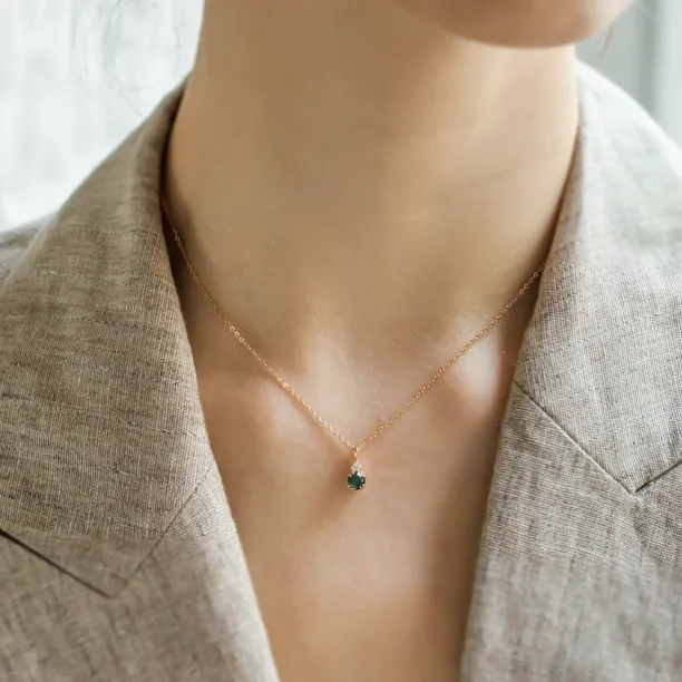 Moss agate and diamond jewellery set TALIA Image