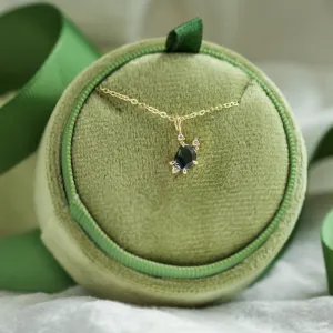 Gold pendant with asymmetrical sapphires and diamonds TRIX Thumbnail