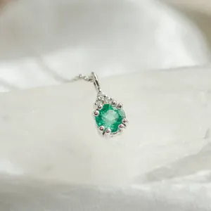 Gold emerald and diamond pendant LANA Thumbnail