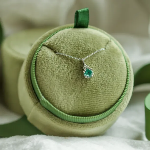 Gold emerald and diamond pendant LANA Image