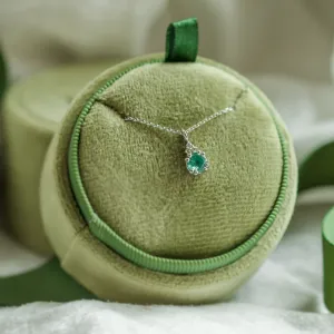 Gold emerald and diamond pendant LANA Thumbnail