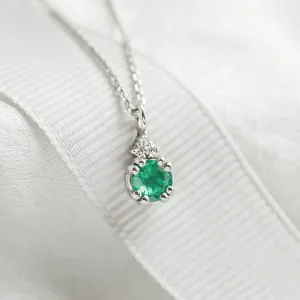 Gold emerald and diamond pendant LANA Thumbnail