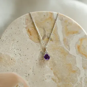 Gold amethyst and diamond pendant LILA Thumbnail