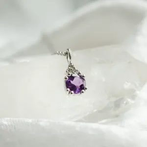 Gold amethyst and diamond pendant LILA Thumbnail
