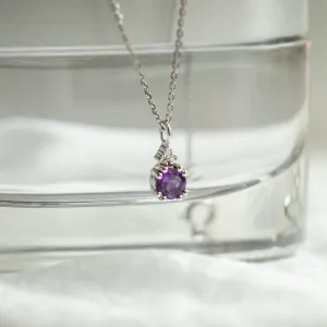 Gold amethyst and diamond pendant LILA Thumbnail