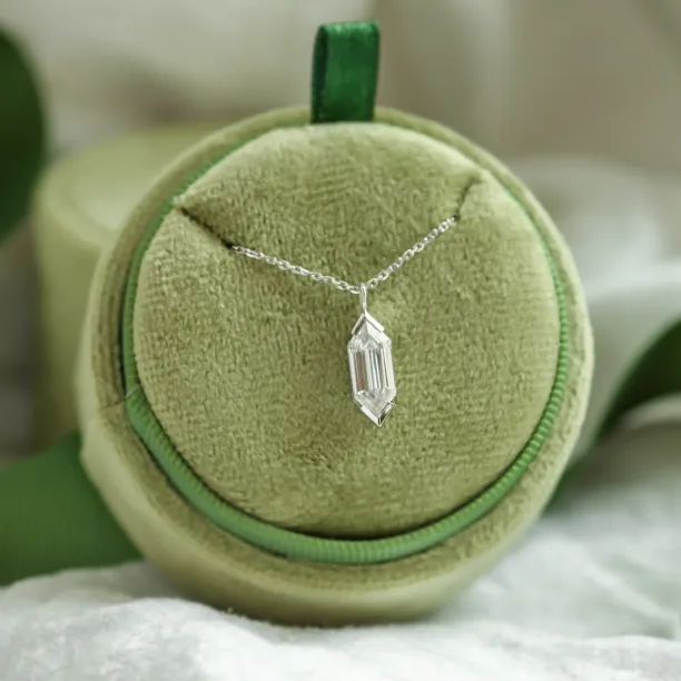 Gold hexagon moissanite pendant FINA Image