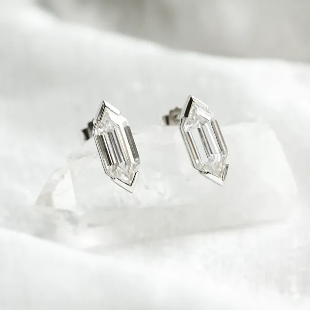 Geometric moissanite earrings SERENA Image