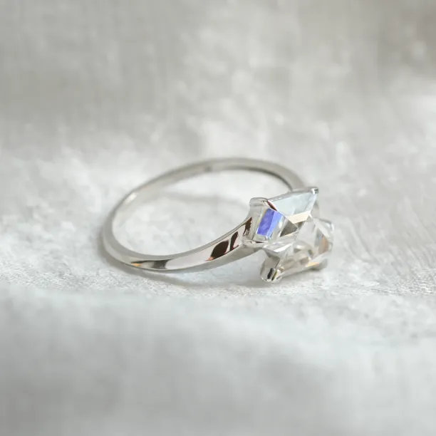 Massive double ring with kite moissanites DONNIE Image