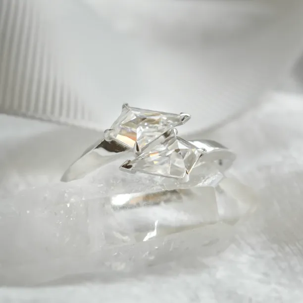 Massive double ring with kite moissanites DONNIE Image