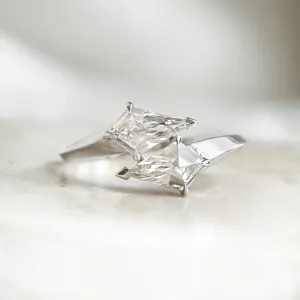 Massive double ring with kite moissanites DONNIE Thumbnail