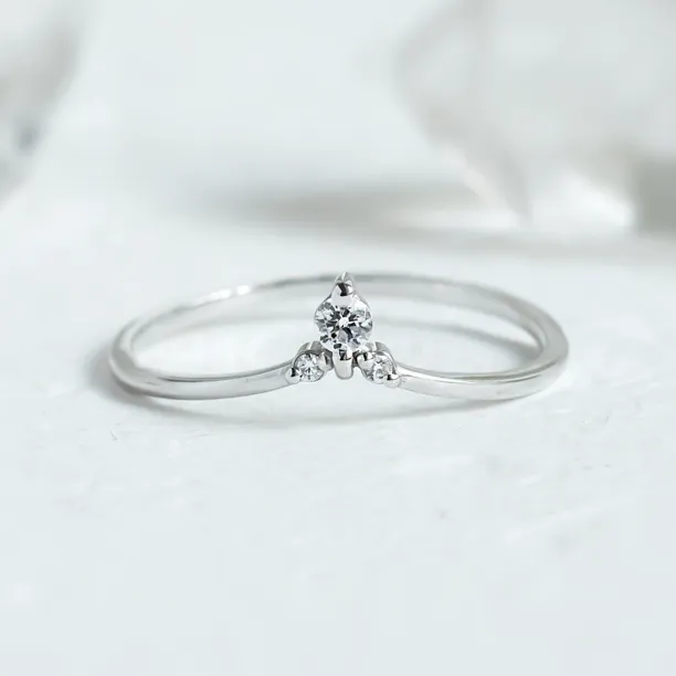 Fine gold ring with lab created diamonds JANA Image