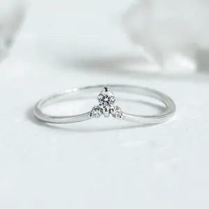 Fine gold ring with lab created diamonds JANA Thumbnail