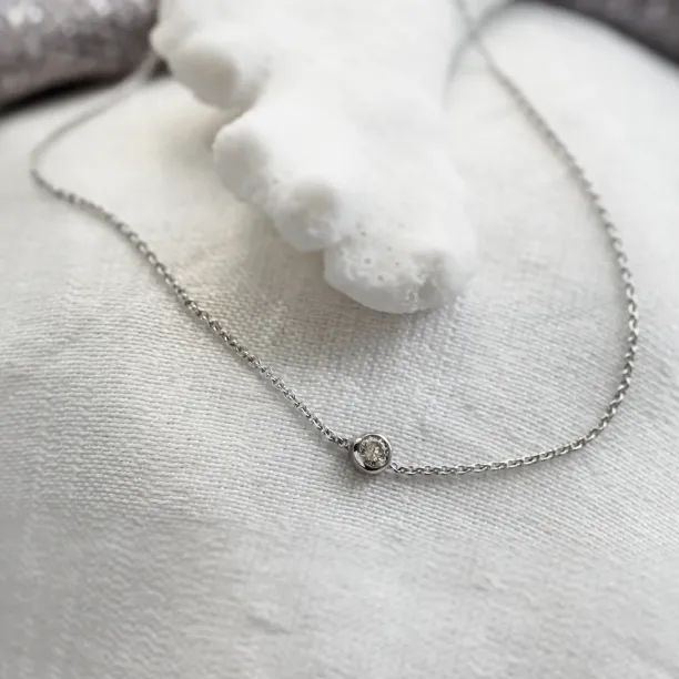 Gold minimalist bracelet with lab created diamond ICY Image