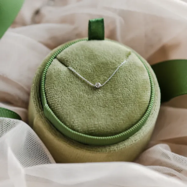 Gold minimalist bracelet with lab created diamond ICY Image