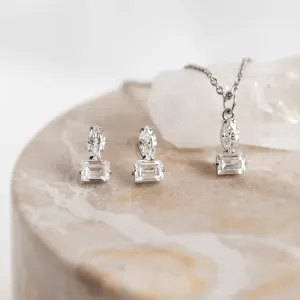Earrings with baguette and marquise lab-grown diamonds ANNA Thumbnail