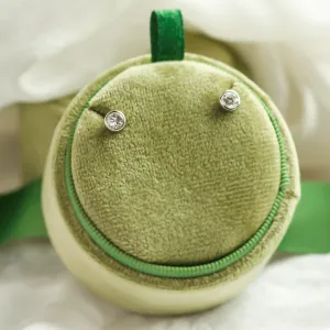 Gold earrings with lab-grown diamonds in bezel style BRESCIA Thumbnail